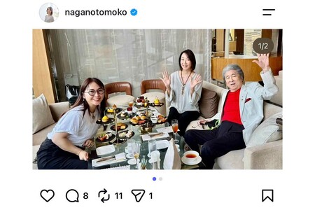 「毛量がすごい」86歳とは思えない鳥越俊太郎の近影（長野智子公式インスタグラムより）
