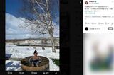 サウナに入っている写真をアップした前澤友作の肩にはタトゥーが（本人のXより）