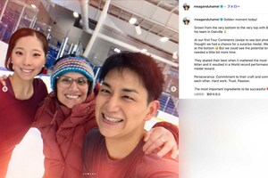 “りくりゅう”こと三浦璃来、木原龍一ペアの金メダル獲得時に結成以来の写真を投稿したデュハメル氏(本人のインスタグラムより)