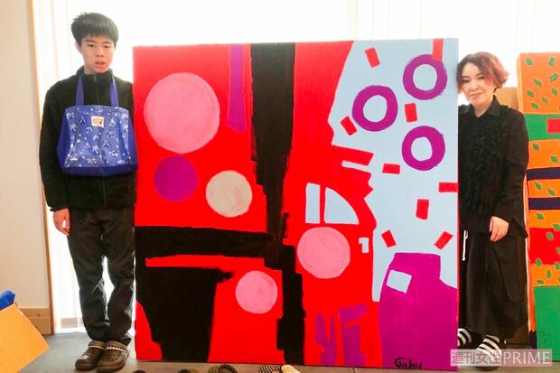 2018年、初めての大型キャンバスの作品。技術は荒っぽいものの構図の構成力と色彩感覚が光る