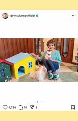 2024年８月愛犬と自宅で（公式インスタグラムより）