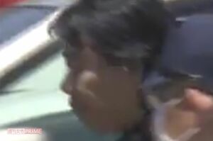 送検される今泉被告