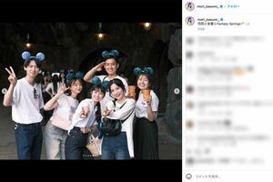 2023年春に退社したテレビ東京時代の同期や後輩アナと東京ディズニーシーを訪れたことを報告した森香澄(本人のインスタグラムより)