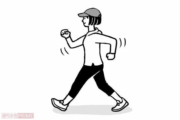 10分大また歩き（イラスト／やまだやすこ）