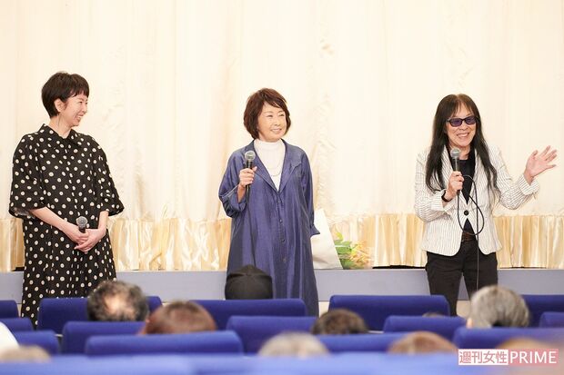 『雪子さんの足音』横浜ジャック＆ベティでの舞台挨拶。（左より）菜葉菜、吉行、浜野　撮影／山田智絵