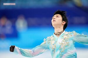 フィギュアスケート男子シングルに出場した羽生結弦（JMPA代表撮影・2022年北京五輪）