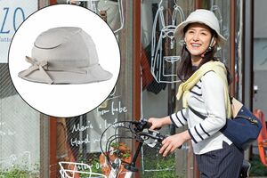 リボンを使ったツバの跳ね上げ構造で、走行時のばたつきを抑え視認性を確保。広めのツバで日差しの気になるシーズンも安心（写真提供／株式会社オージーケーカブト）