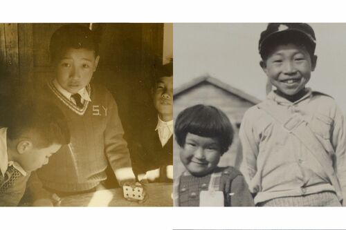 小4のころ、妹さんと（右）。同じころ学校ではいじめられ子だった（左）