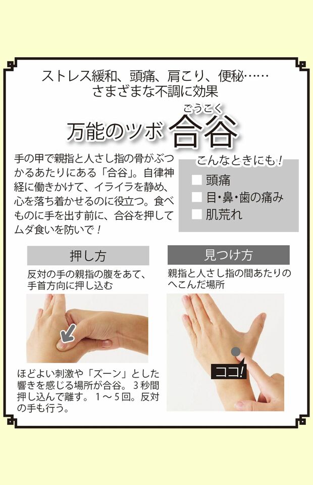 万能のツボ「合谷」