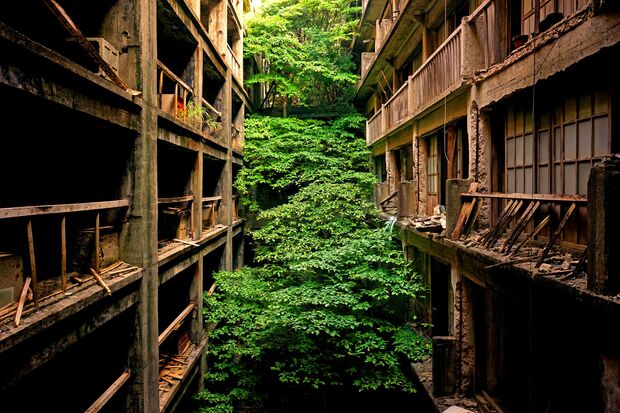 軍艦島の建造物