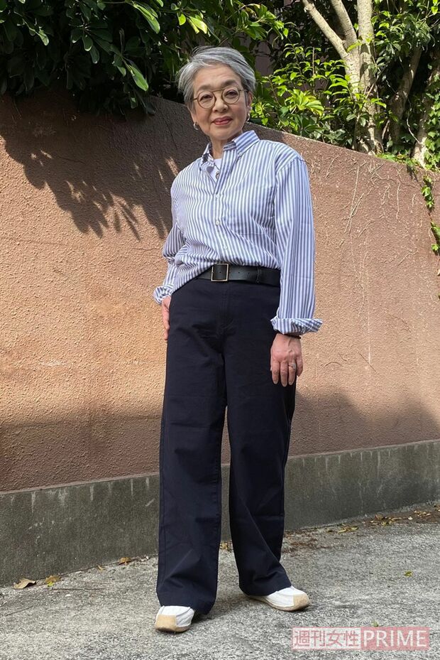 インスタにはきょうこばぁばさんの着こなしも多数掲載。撮影は娘さんがしてくれるそう