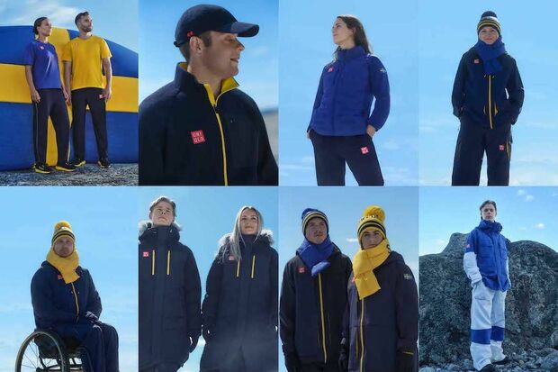 ユニクロが手がける、ミラノ・コルティナ五輪でのスウェーデン代表の公式ウェア（ユニクロの公式サイトより）