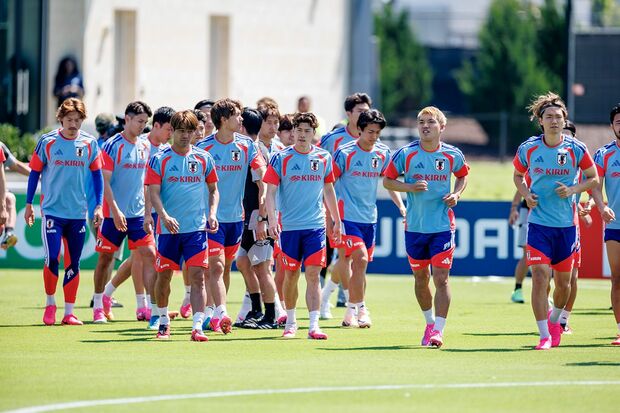 6月10日、FIFAワールドカップ北中米大会の練習に参加するサッカー日本代表　撮影／松本輝一