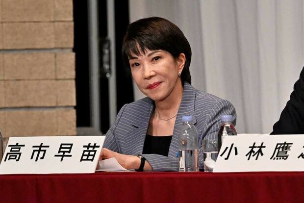 2024年9月13日、自民党本部での共同記者会見に出席した高市早苗(JMPA)