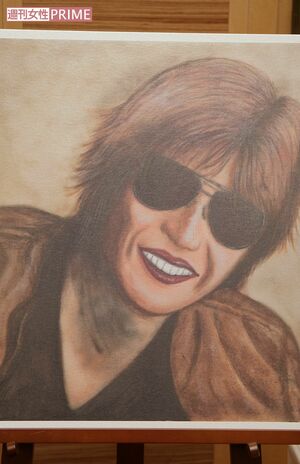 エアブラシを使って描かれた新庄剛志の自画像