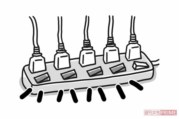 節電タップは挿しただけでは意味なし　イラスト／まめこ