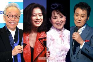 （左から）谷村新司、中森明菜、松田聖子、五木ひろし