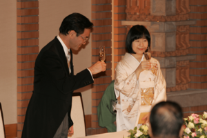 帝国ホテルで行われた黒田慶樹さんと清子さんの結婚披露宴('05年11月)