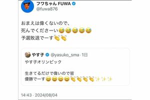 現在は削除された、フワちゃんが投稿したとされるやす子への“暴言”