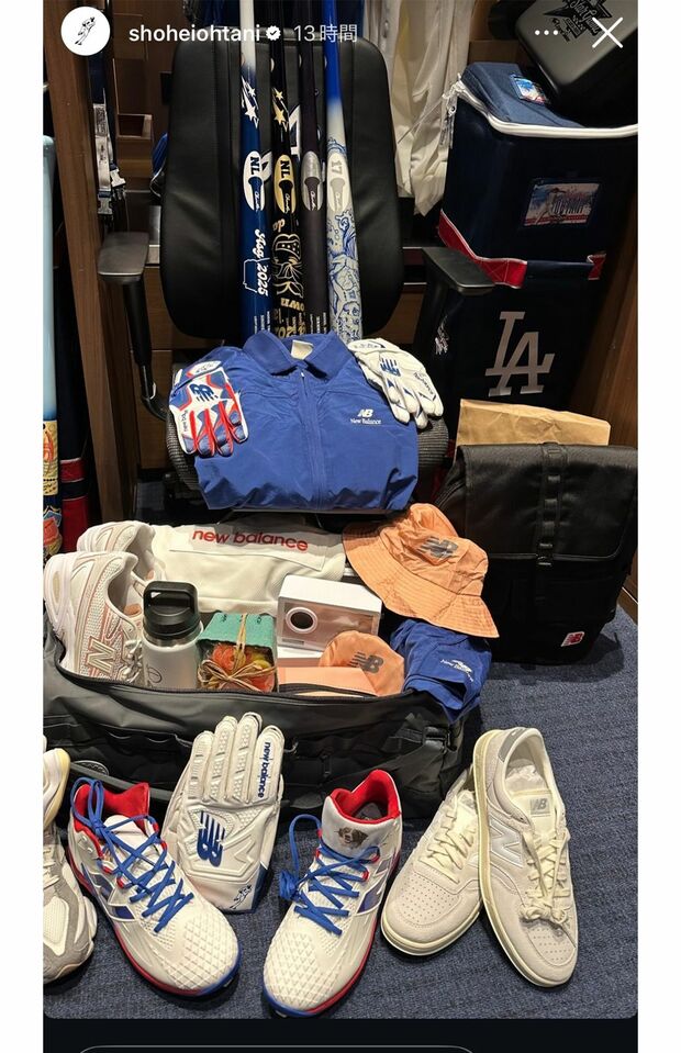 大谷翔平がオールスターゲーム前に公開したロッカー(本人インスタグラムより)