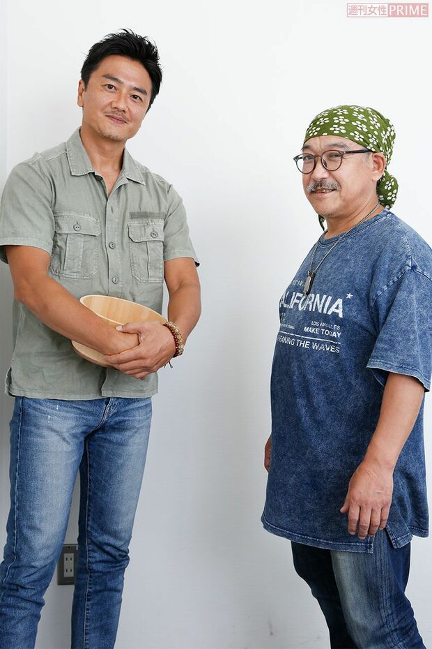 （左から）原田龍二、林下清志（ビッグダディ）