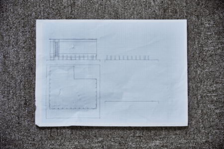 三井さんが手描きでスケッチした設計図