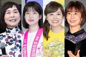 （左から）大下容子アナ、弘中綾香アナ、水卜麻美アナ、山﨑夕貴アナ