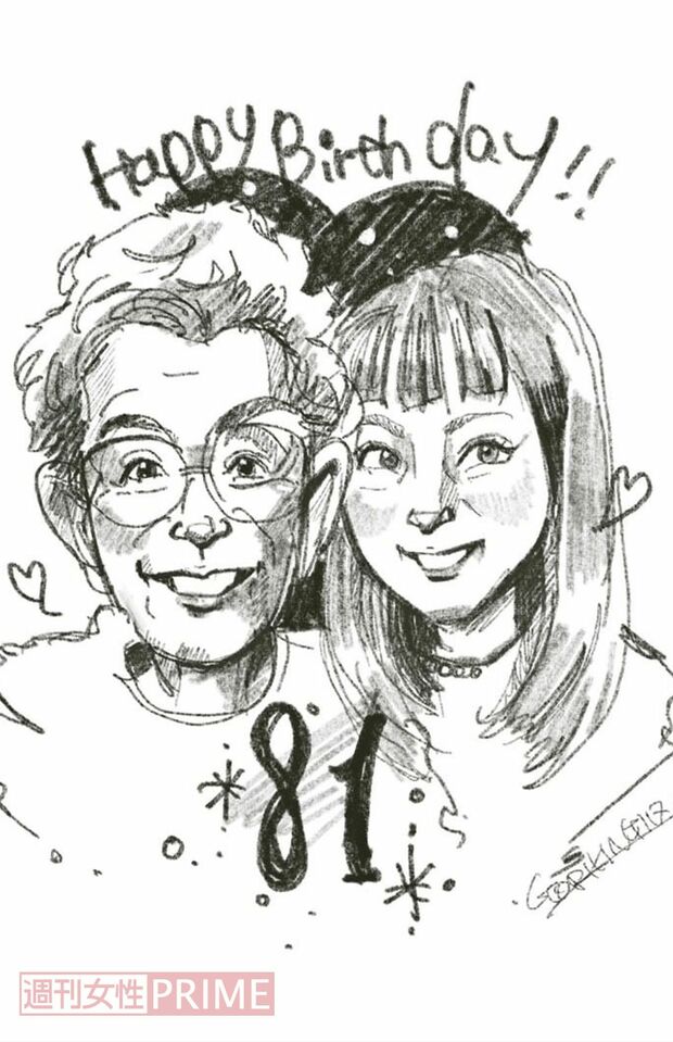 とってもすてきな似顔絵イラストもいただきました!　飾るのが楽しみです