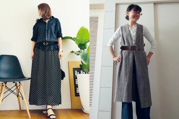 TREND4「手持ちのベルトでハンサムな秋コーデに」左からなおさん、大沢さん