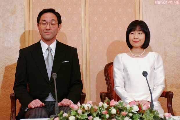 黒田夫妻もかつて学習院大学で交流を深められた（'05年11月・結婚会見）
