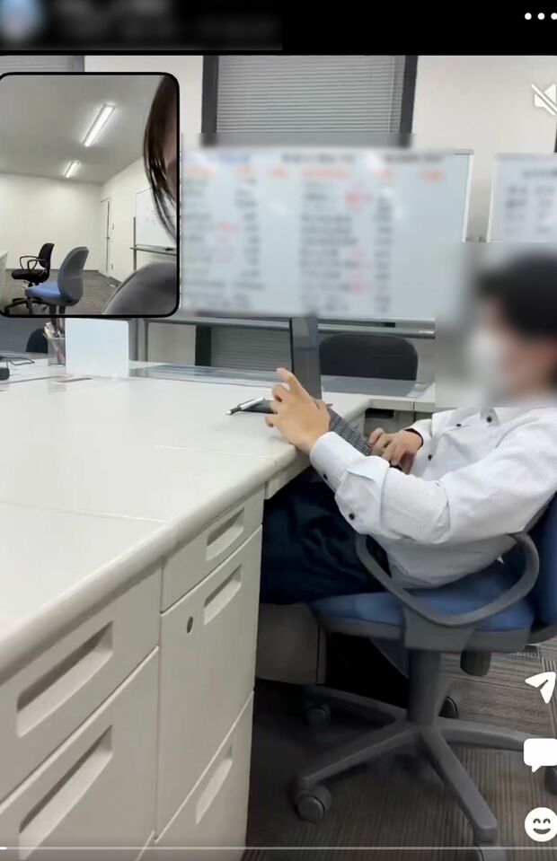 拡散されている営業店執務室内を撮影した動画（Xより）