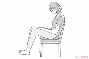 座っているときの悪姿勢に要注意（イラスト／関祐子）