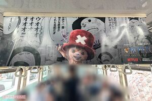 「Netflix ワンピース 江ノ電号」の車内広告　撮影／編集部