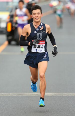 第91回大会（'15年）2区。後続をぐんぐん引き離し、初の区間賞