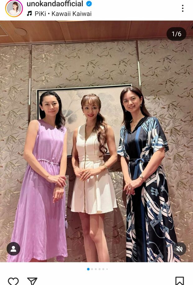 左から伊東美咲、神田うの、植松真美(神田うのの公式インスタグラムより)
