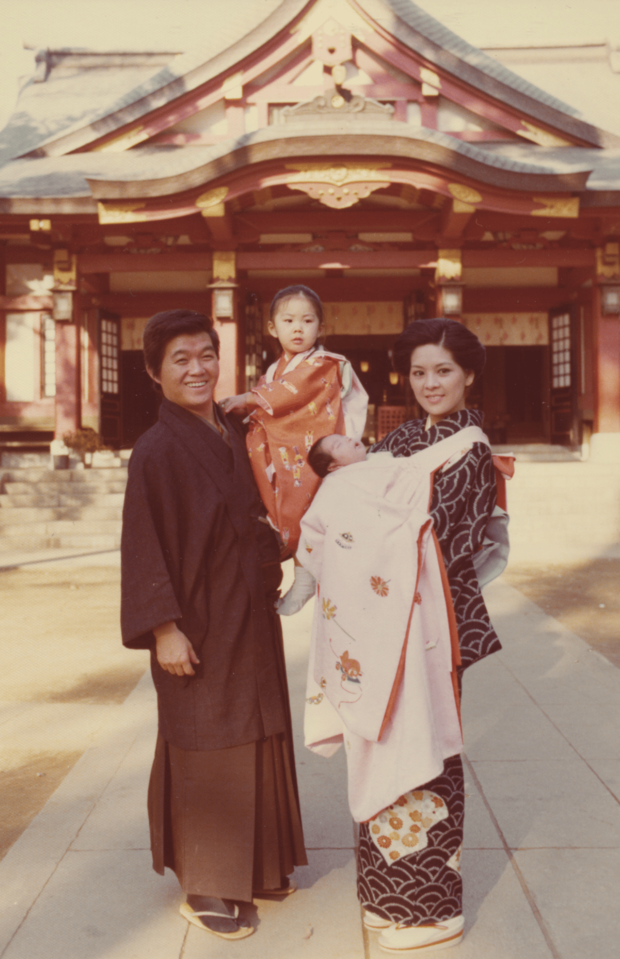 最愛の夫、坂本九さんと。