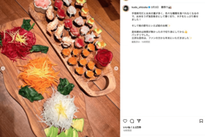 「寿司が台無し」ツッコミを入れる人が続出した工藤静香流の海苔巻き寿司(公式インスタグラムより)