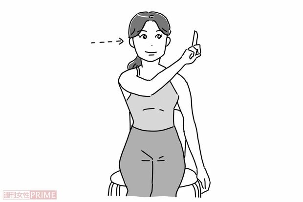 指先集中のポーズ（イラスト／赤松かおり）