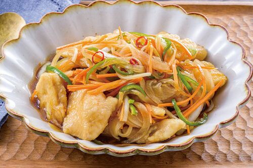 鶏胸肉の揚げない南蛮漬け