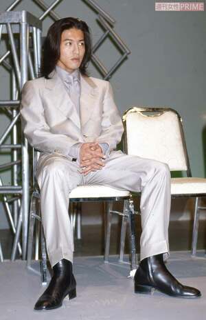 フジテレビ系ドラマ『ギフト』の制作発表で。タレントの中で最初に登壇（1997年3月10日）