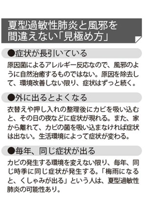 夏型過敏性肺炎と風邪の間違えない「見極め方」
