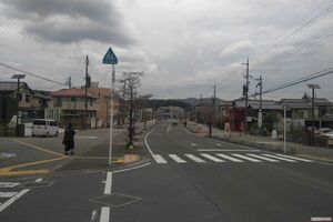 安達さんの行方がわからなくなった京都府南丹市園部町のメーンストリートには防犯カメラが５台設置されているが