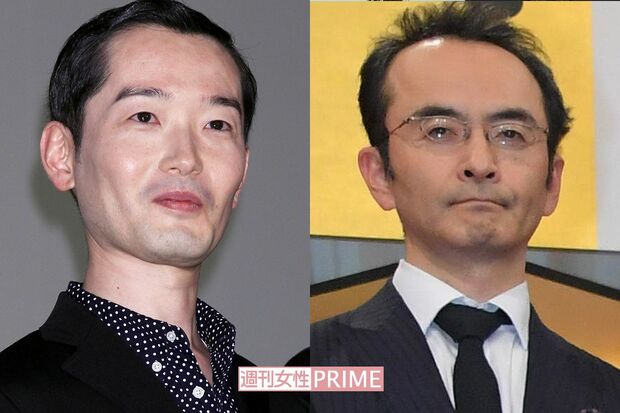 中村靖日（左）と古舘寛治（右）