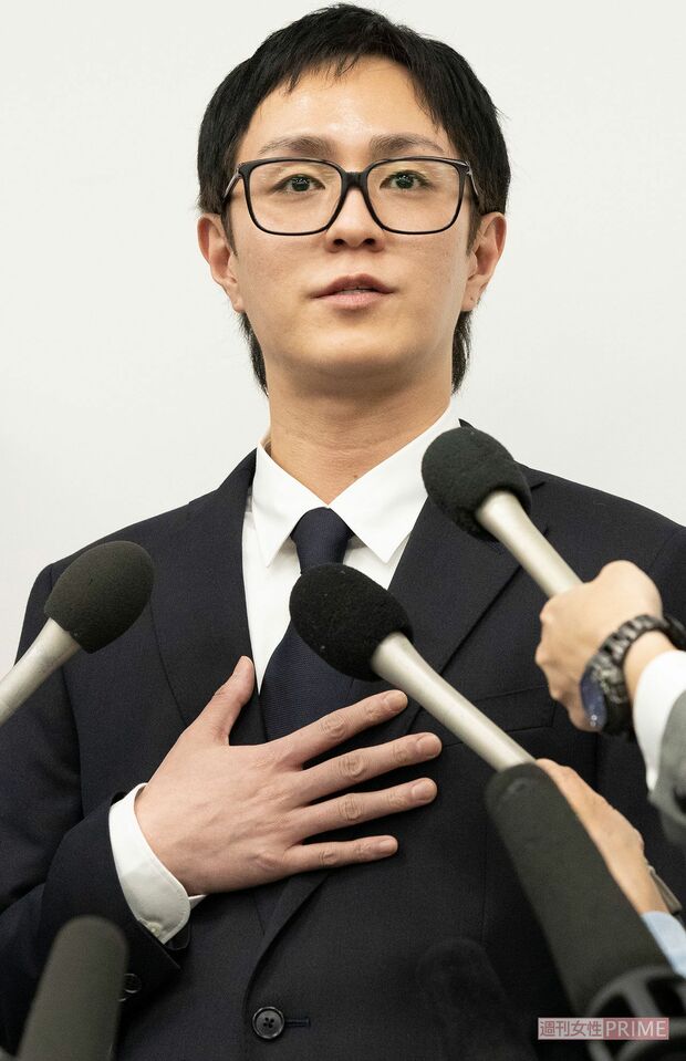 '19年4月、女性を暴行したとして謝罪会見を開いたAAAの浦田直也