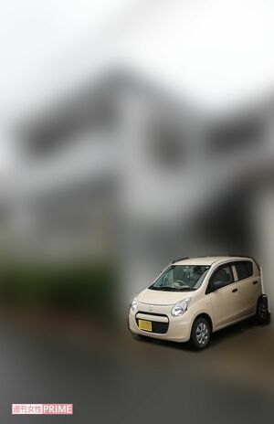 中学校のそばにある容疑者の自宅。止めてある車の中で行為に及んだようだ