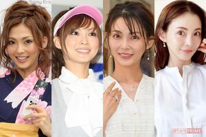 押切もえ（写真左から2006年・26歳、2010年・30歳、2019年・39歳、2021年・41歳　※41歳は本人のインスタグラムより）