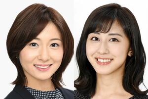 市來玲奈アナ、斎藤ちはるアナ(日テレ、テレ朝公式HPより)