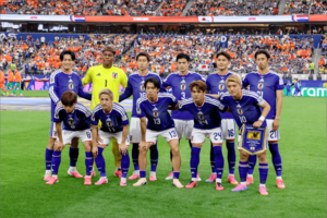 オランダ戦の日本代表(代表撮影:雑誌協会)
