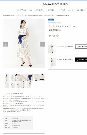 ストロベリーフィールズの「ドットプリントワンピース」税込み3万1900円で購入できる(公式ホームページより)