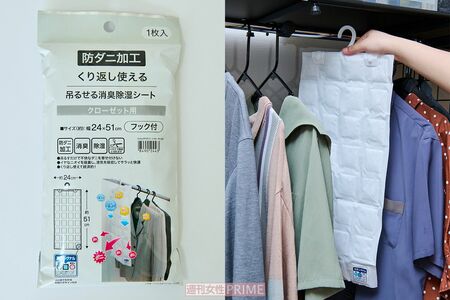 吊るせるくり返し使える消臭除湿シート/399円ニトリ　撮影／山田智絵
